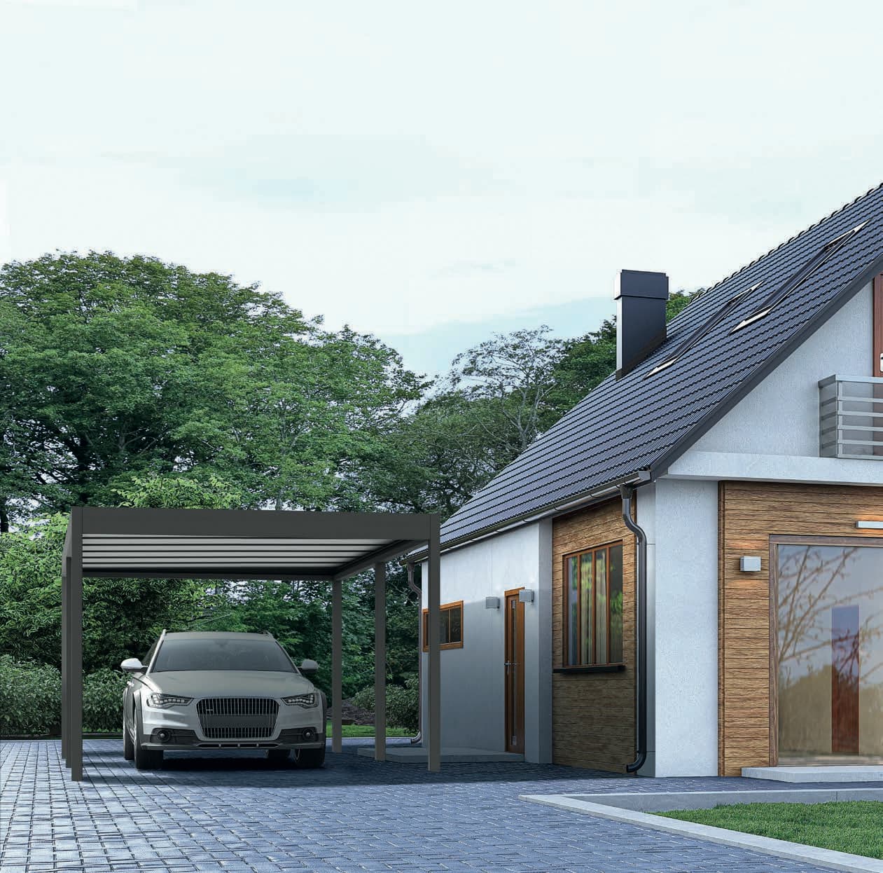 Carport Ecostyle mit PUR-Paneel — die wirtschaftliche Lösung